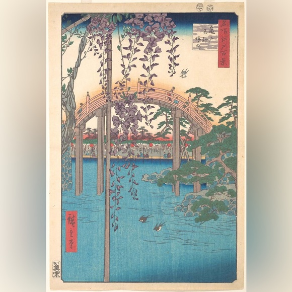 VINTAGE • 90s DEADSTOCK HIROSHIGE JAPANESE EDO TOKYO SHRINE PHOTO PRINT T-SHIRT - Picture 6 of 6